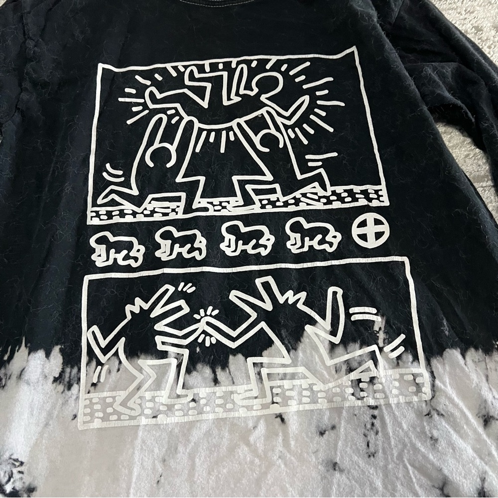 Keith Haring Tie Dye Long Sleeve Graphic Tshirt By Goodie Two Sleeves Size S/M - Picture 2 of 5